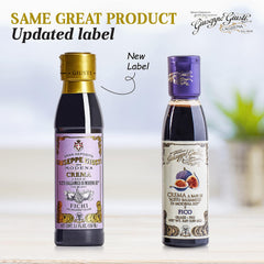 Giusti glaze pouring from bottle over plate showing glossy finish benefit