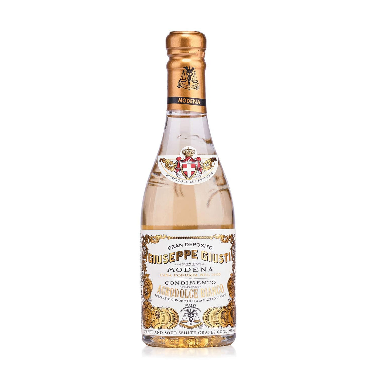 Giusti front bottle view showing elegant packaging and premium Italian origin
