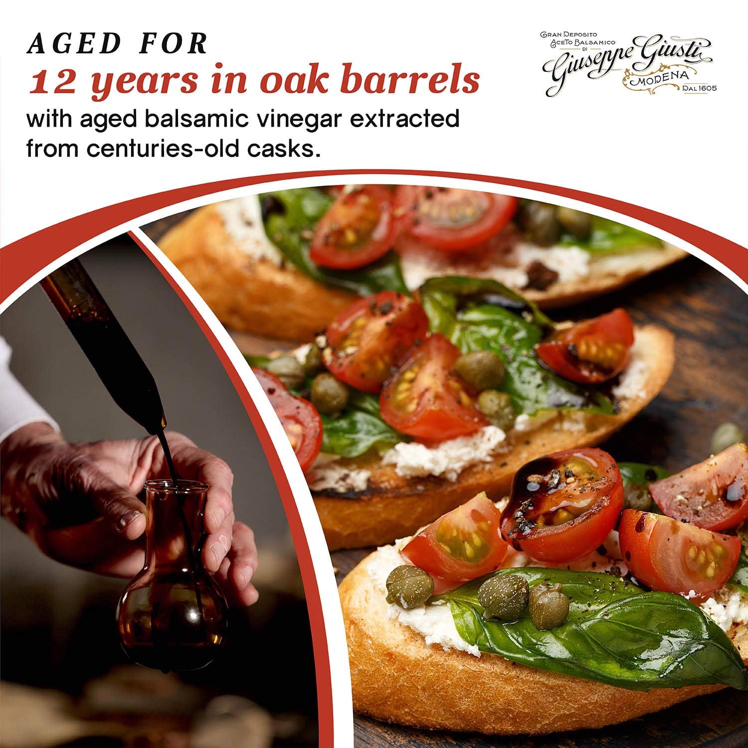Giusti drizzled over fresh salad showcasing bright flavor enhancement