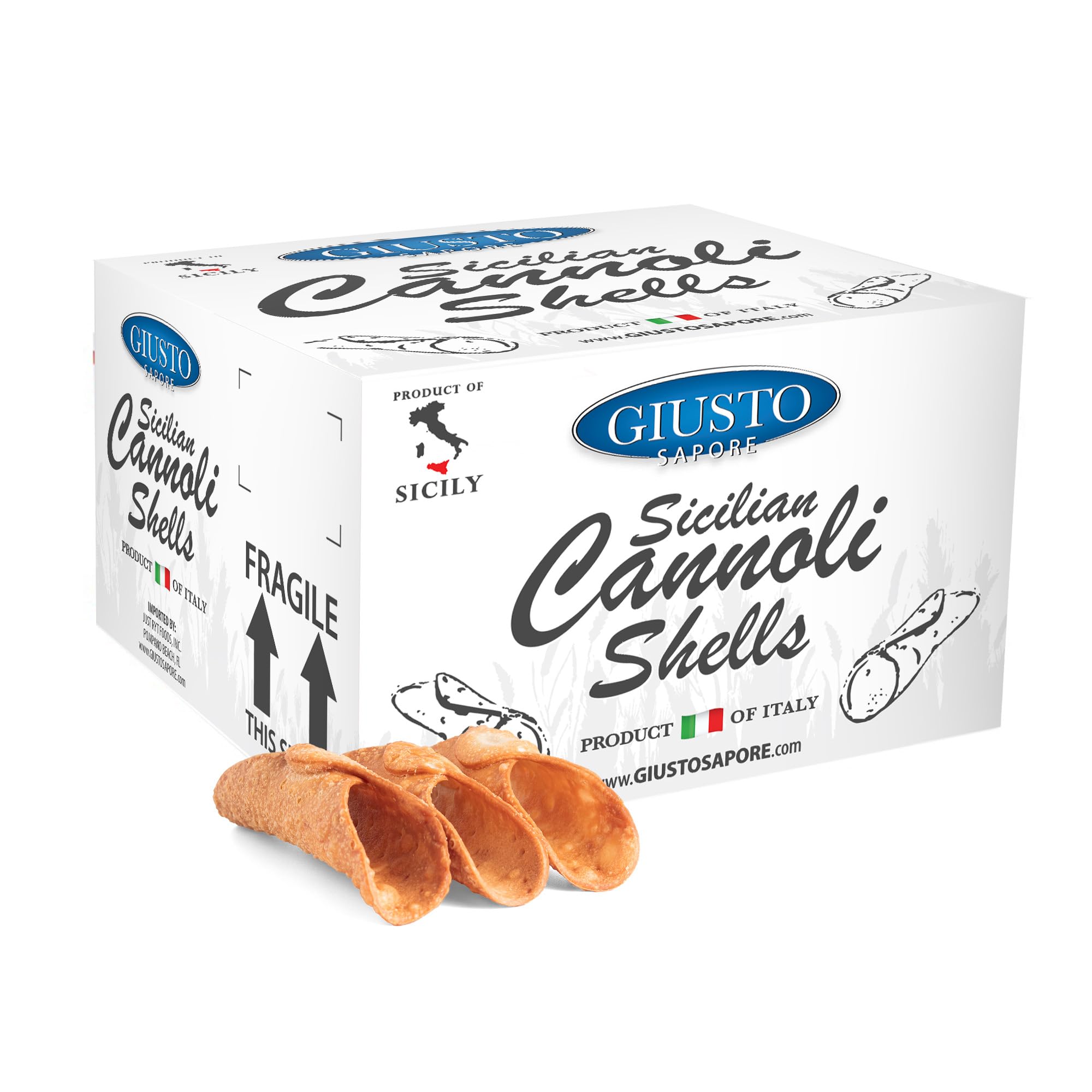 Giusto Sapore front packaging showing ready-to-fill cannoli shells and convenience