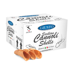 Giusto Sapore front packaging showing ready-to-fill cannoli shells and convenience