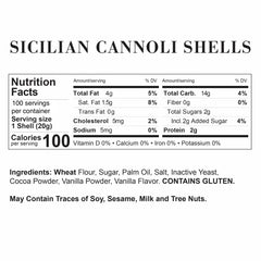 Giusto Sapore cannoli shell beside ruler showing 3.93-inch size for portioning