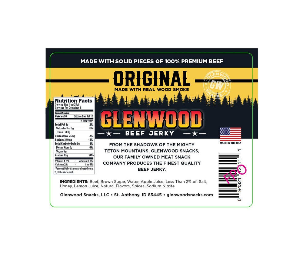 Glenwood Snacks close-up of beef jerky texture highlighting savory, wood-smoked flavor
