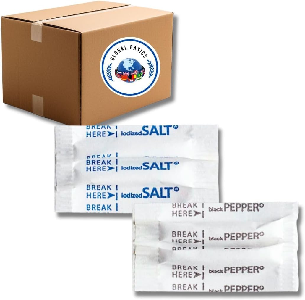 Global Basics front packaging showing 1000 packets and easy storage benefit