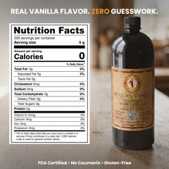 Global Goods Inc. close-up of vanilla bean flecks in extract, rich appearance benefit