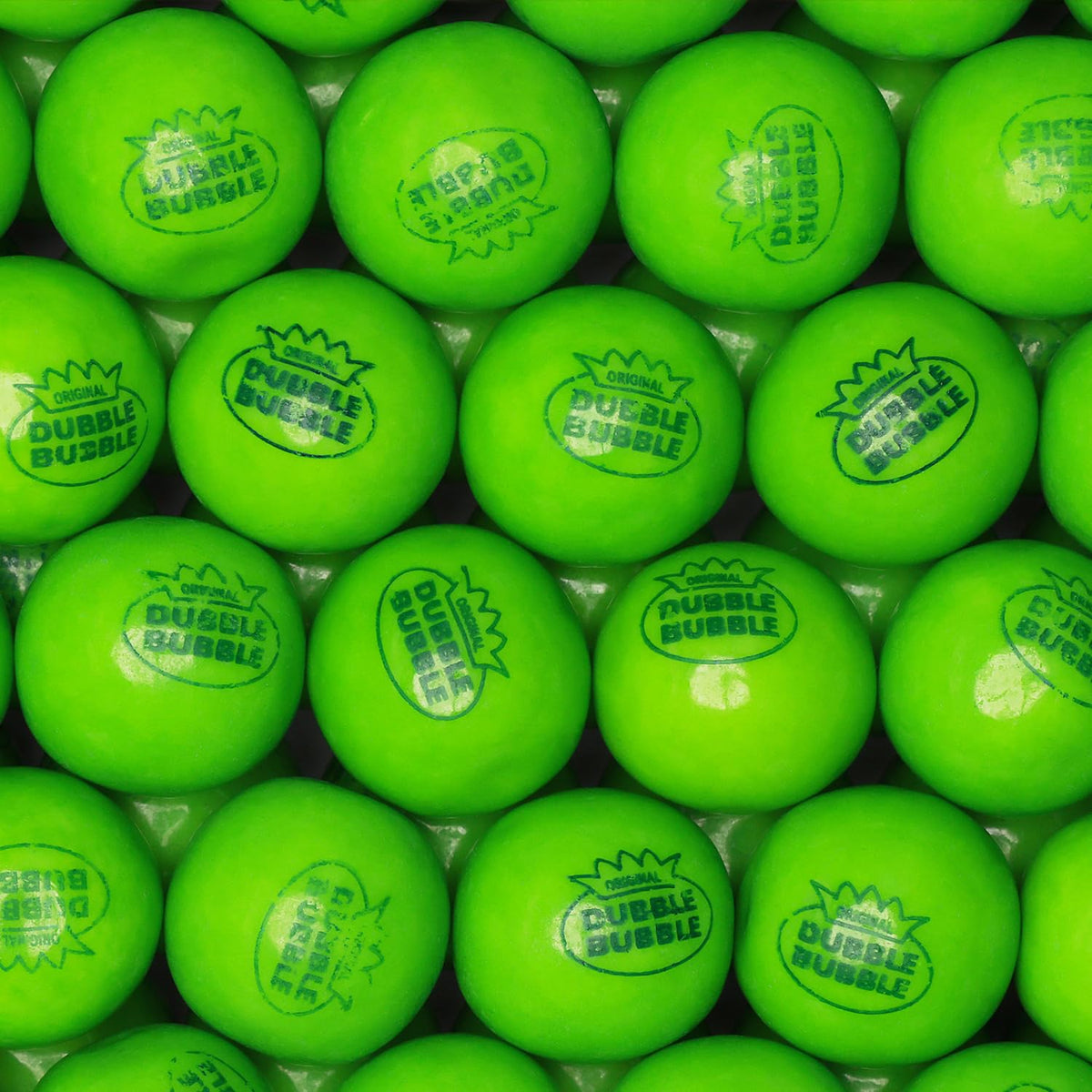 Global Gumball front pouch showing green crispy apple gumballs and weight