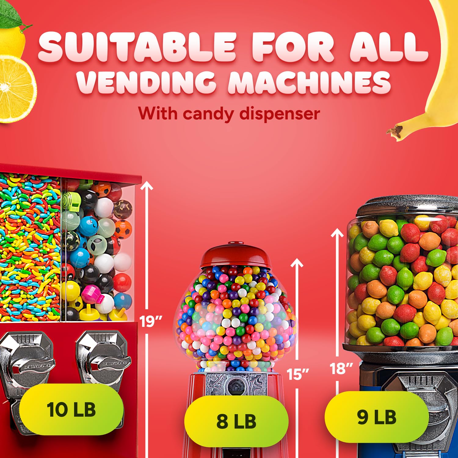 Global Gumball handful served for party favors and easy portioning