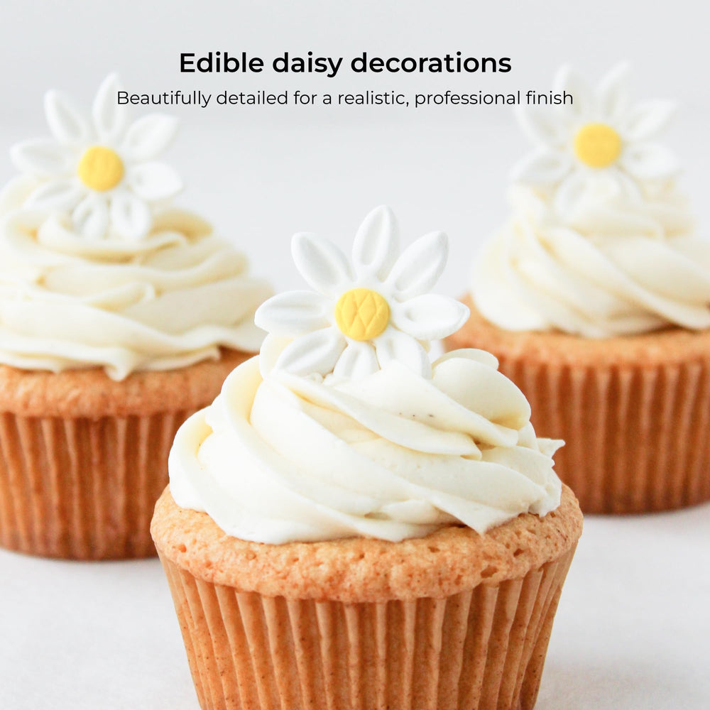 Global Sugar Art close-up of daisy petals highlighting realistic texture