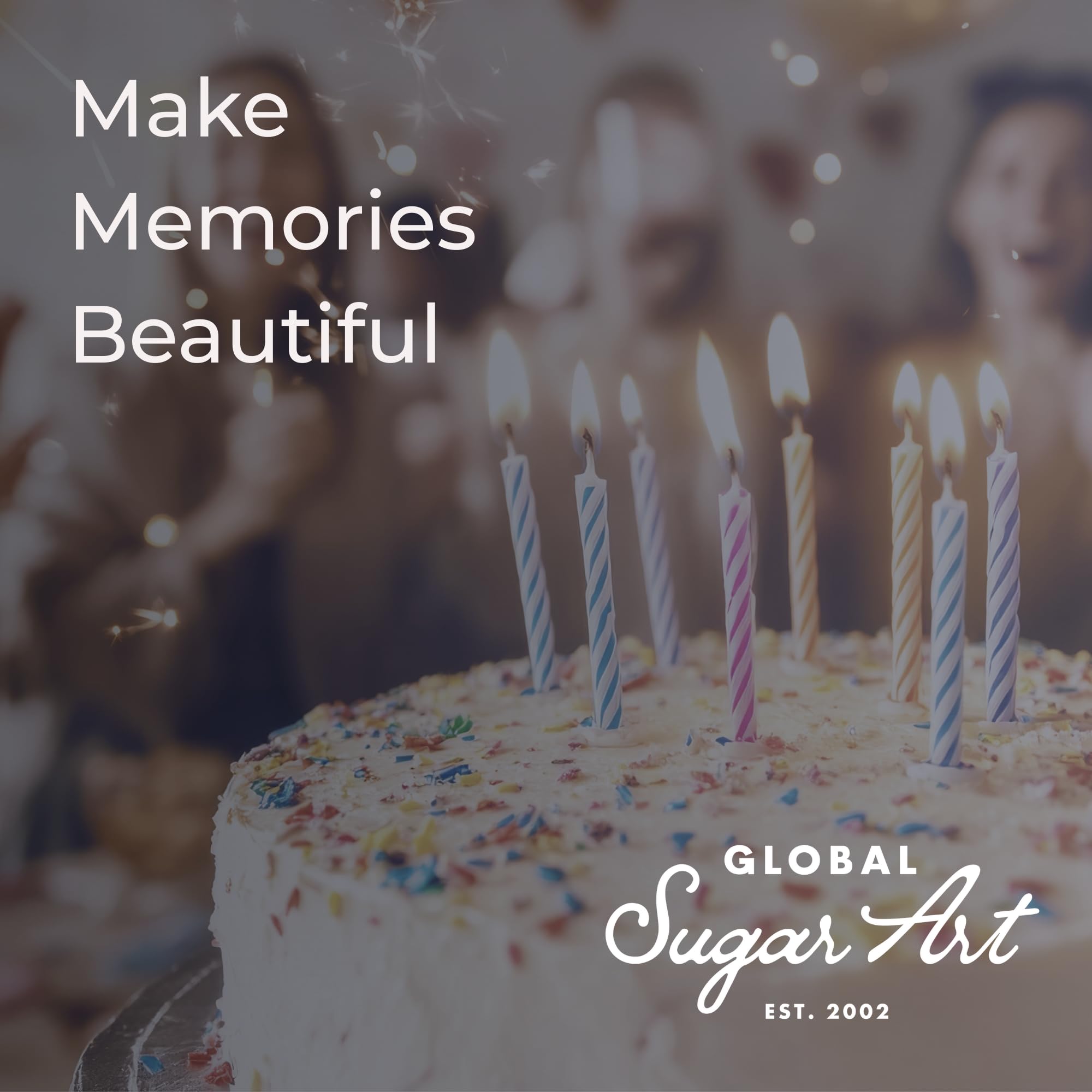 Global Sugar Art tub next to a cupcake showing portion size convenience