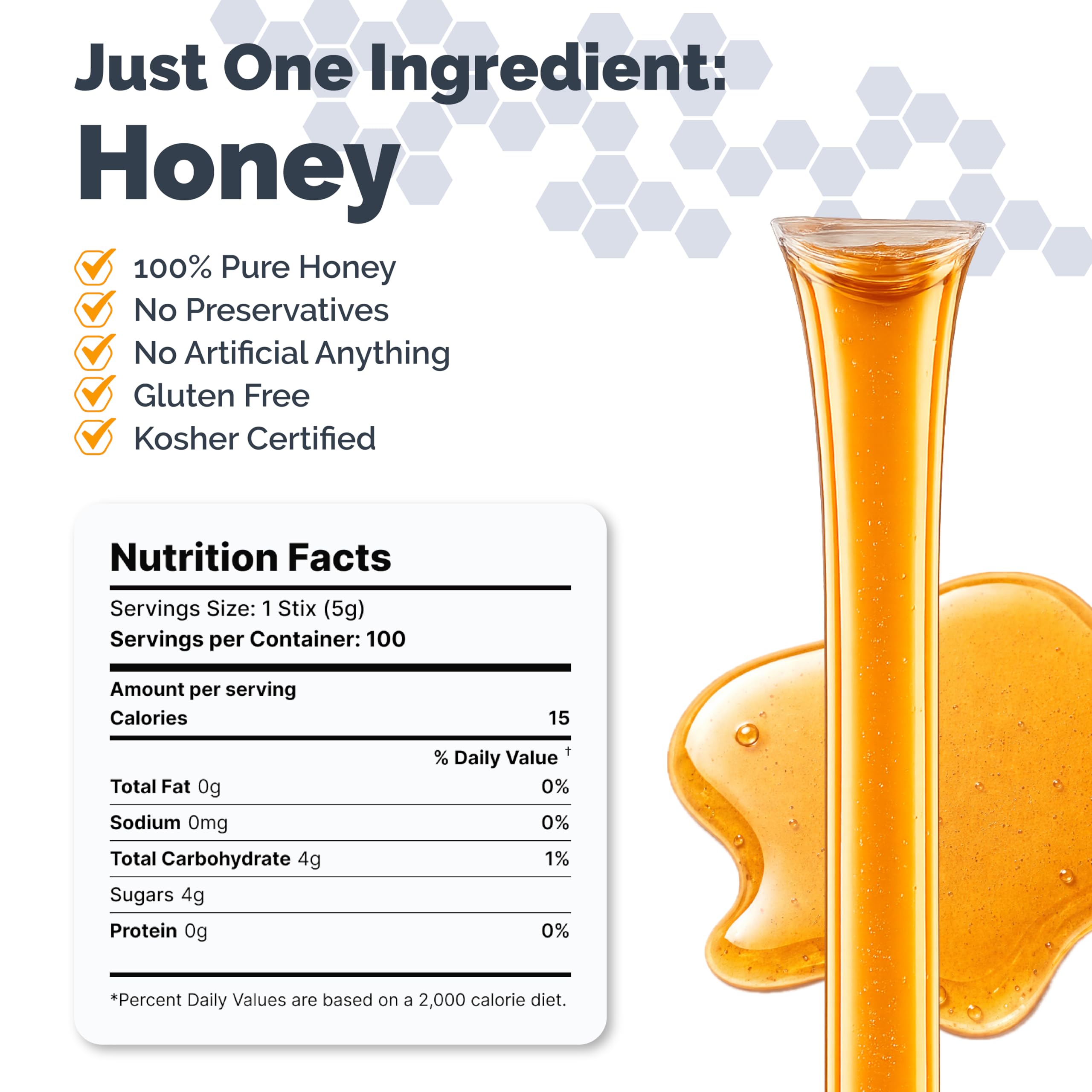 GloryBee honey being poured into tea for quick natural sweetening