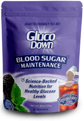 GLUCODOWN front packaging showing label and 45 servings benefit