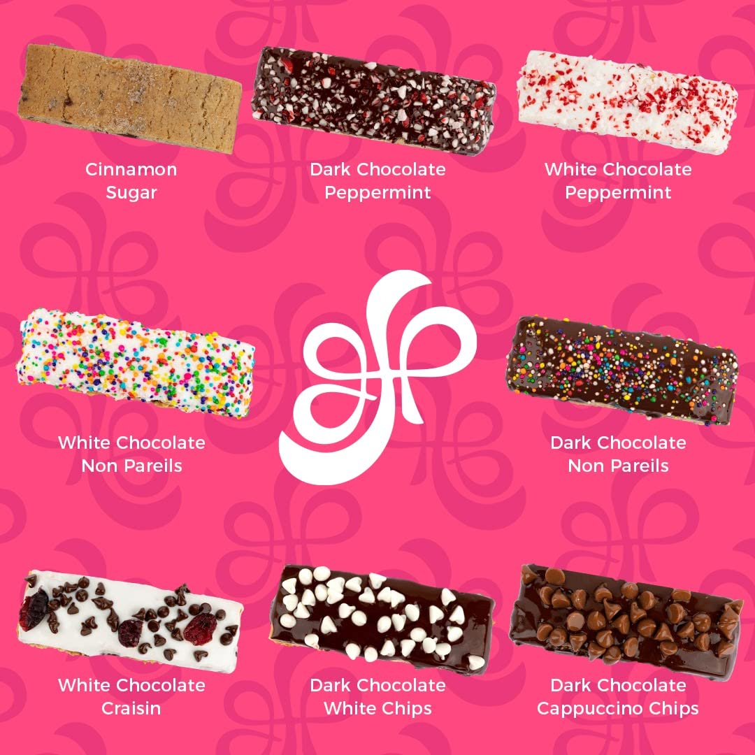 GLUTEN FREE PALACE biscotti arranged on a platter displaying variety and sharing appeal