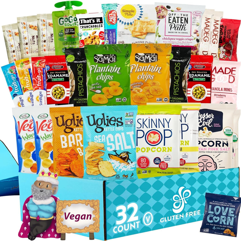 Gluten Free Palace front packaging showing full 32-count vegan assortment and gift appeal