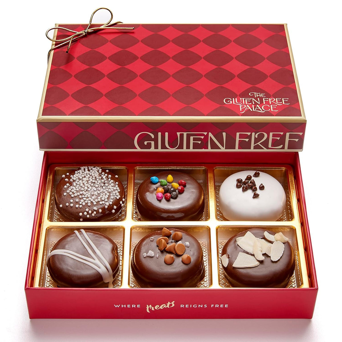 Gluten Free Palace front packaging showing premium gift-ready basket and neat presentation
