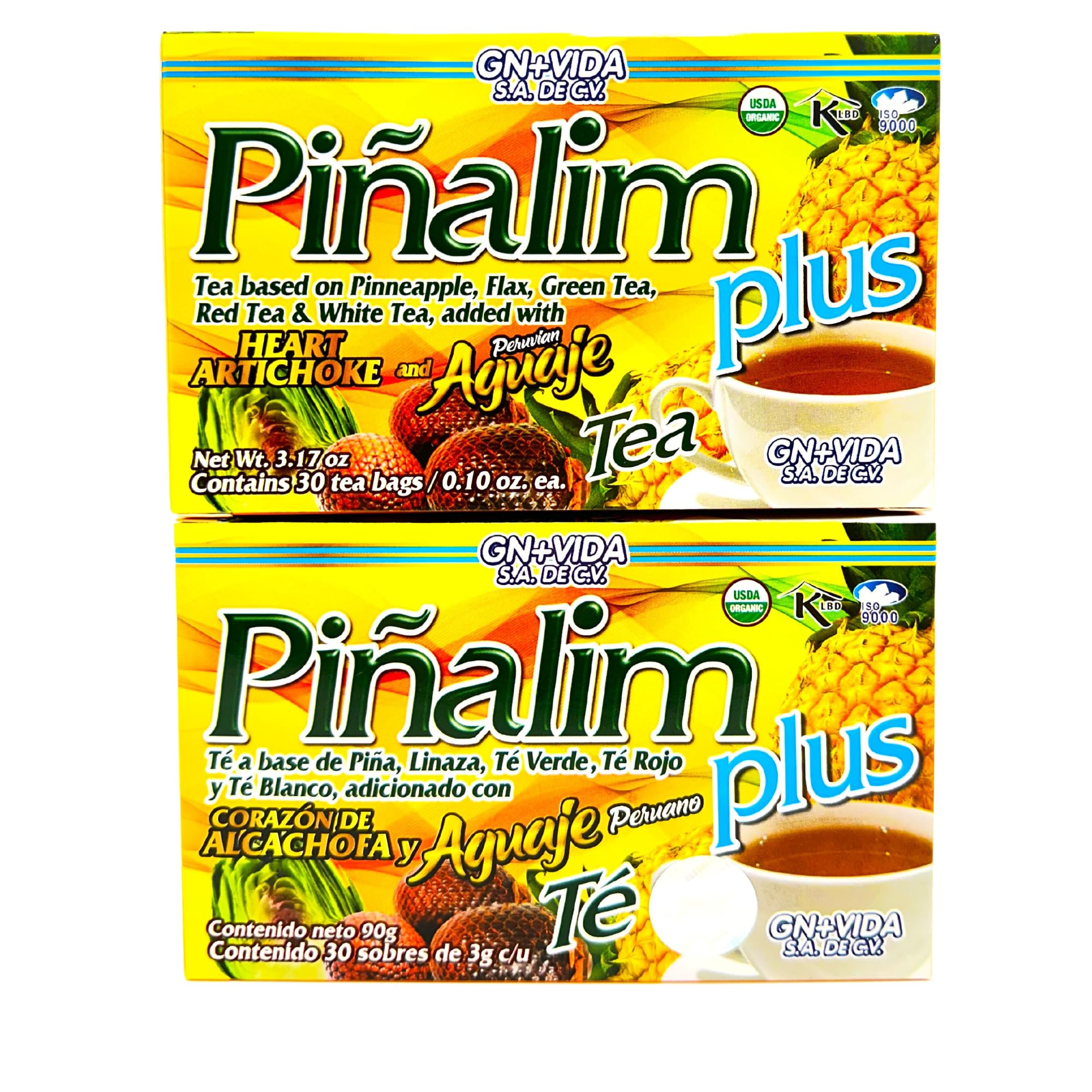 GN+Vida front packaging showing Pinalim Plus benefits and two-box supply