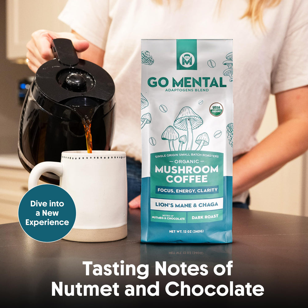 GO MENTAL bag held in hand to show real-world size and portion
