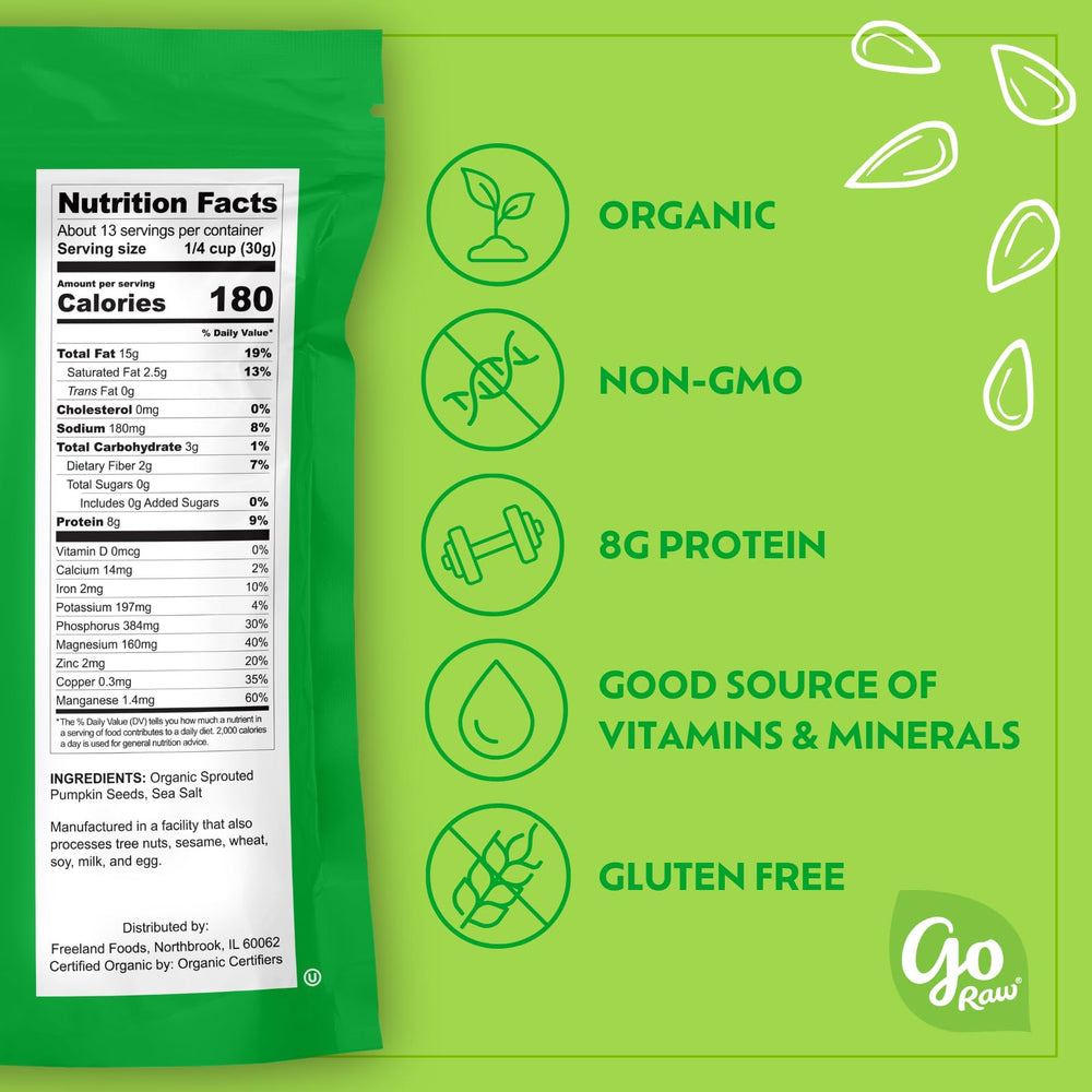 go Raw pouch open pouring seeds into hand showing resealable freshness benefit