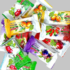 GOALDEES close-up texture of sour bite-size bars highlighting chewy fruit flavor