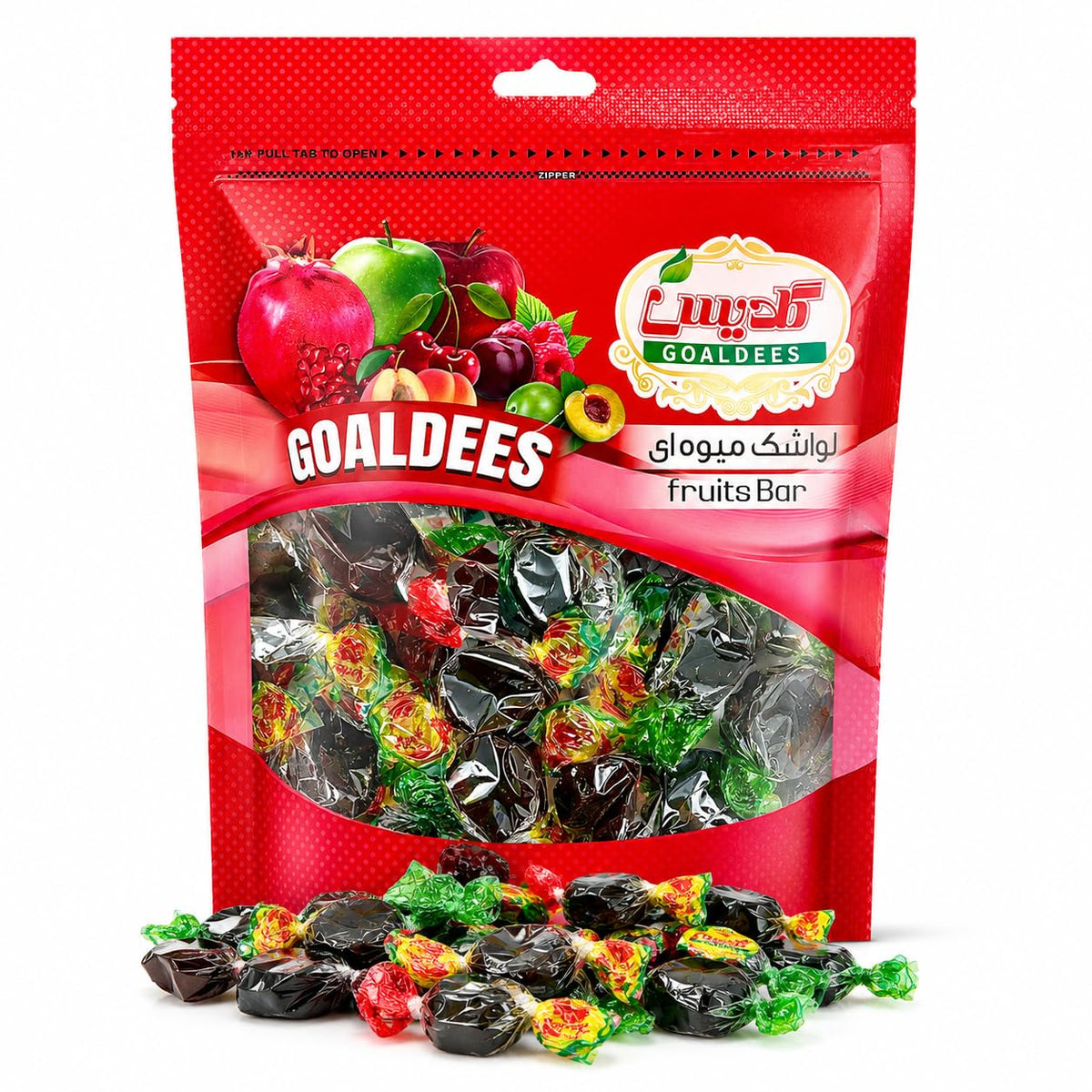 GOALDEES front packaging showing 1 lb resealable pouch and branding benefits