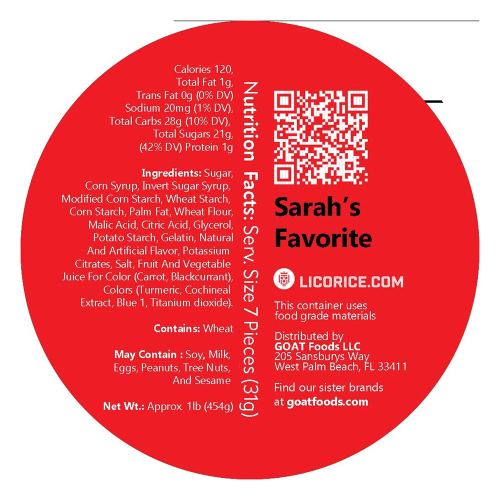 Label and ingredient panel of Goat Foods licorice for transparency about product contents