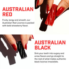 Goat Foods red twist close-up highlighting soft strawberry texture and chewable appeal