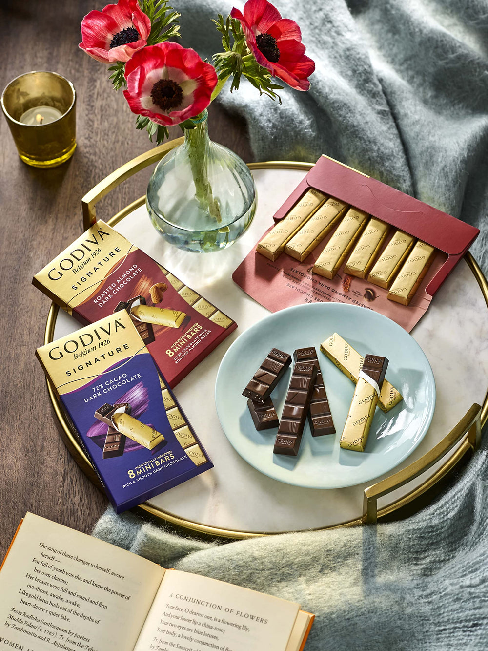 Godiva gift box arrangement with mini bars for elegant gifting benefit