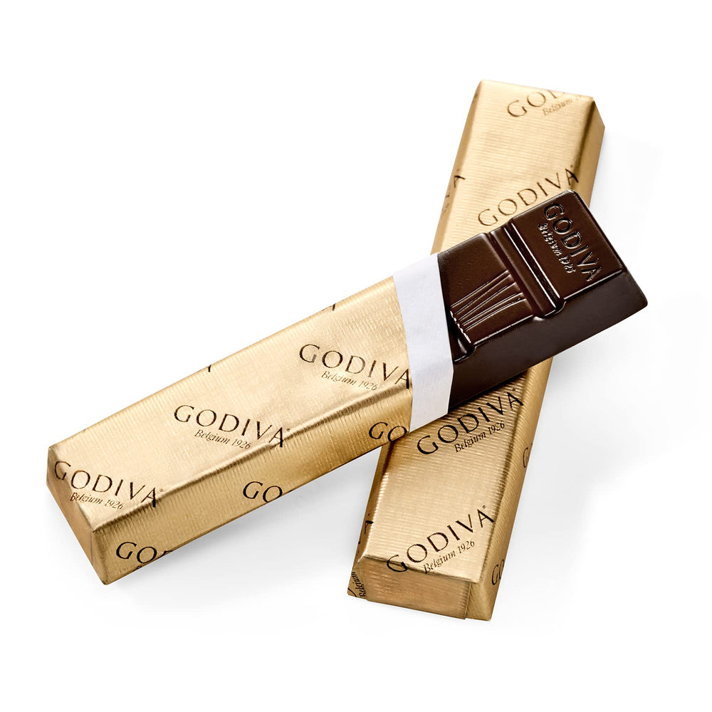 Godiva bar in hand showing portion size and easy portion control for mindful indulgence