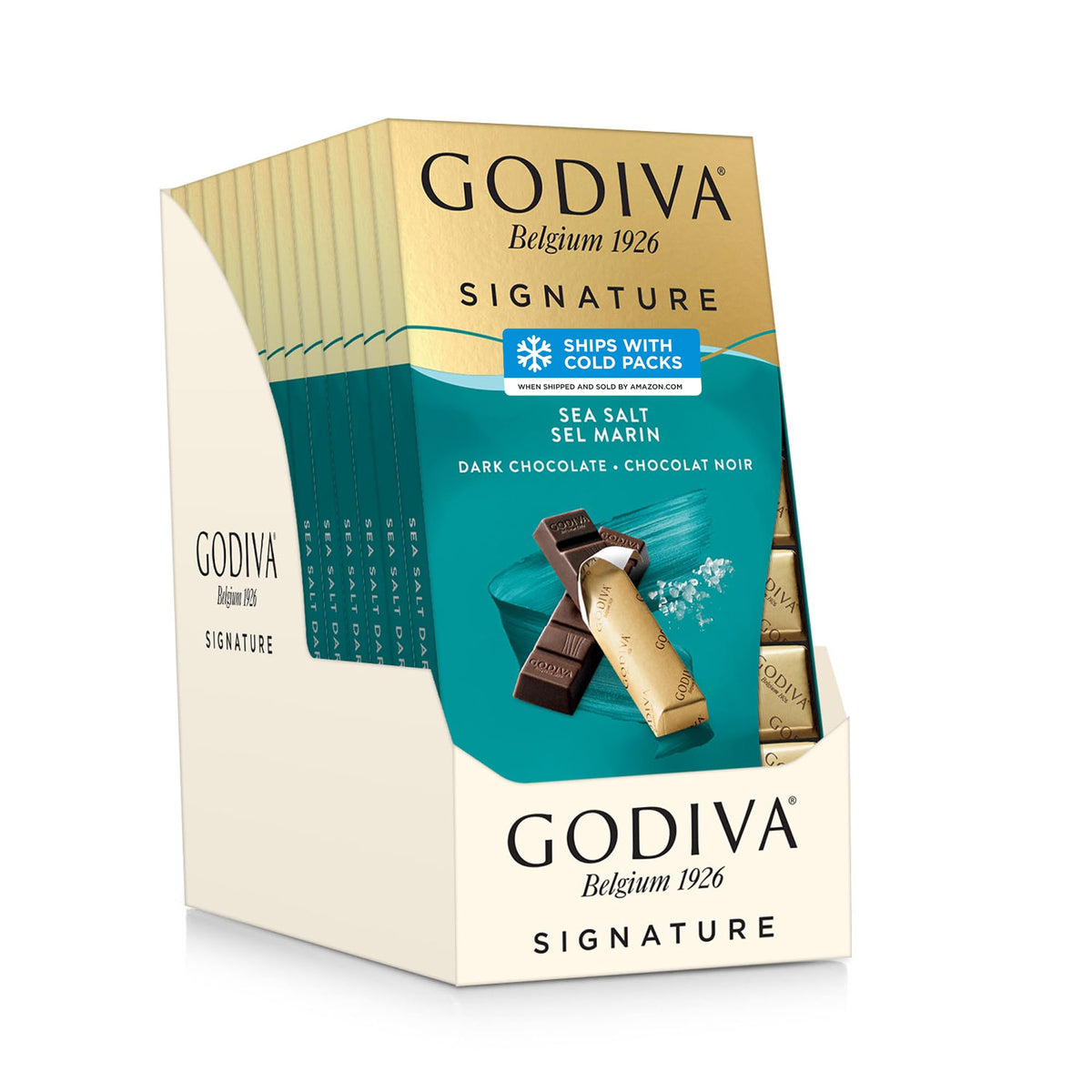 Godiva sea salt outer packaging showing elegant carton and brand, great gift appeal