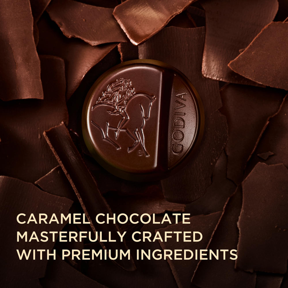 Godiva 7oz bag held in hand to show scale and portion convenience