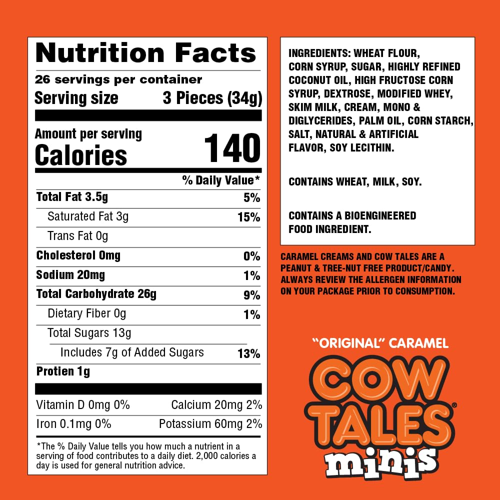 Goetze's pile of Vanilla Cow Tales minis highlighting chewy caramel texture