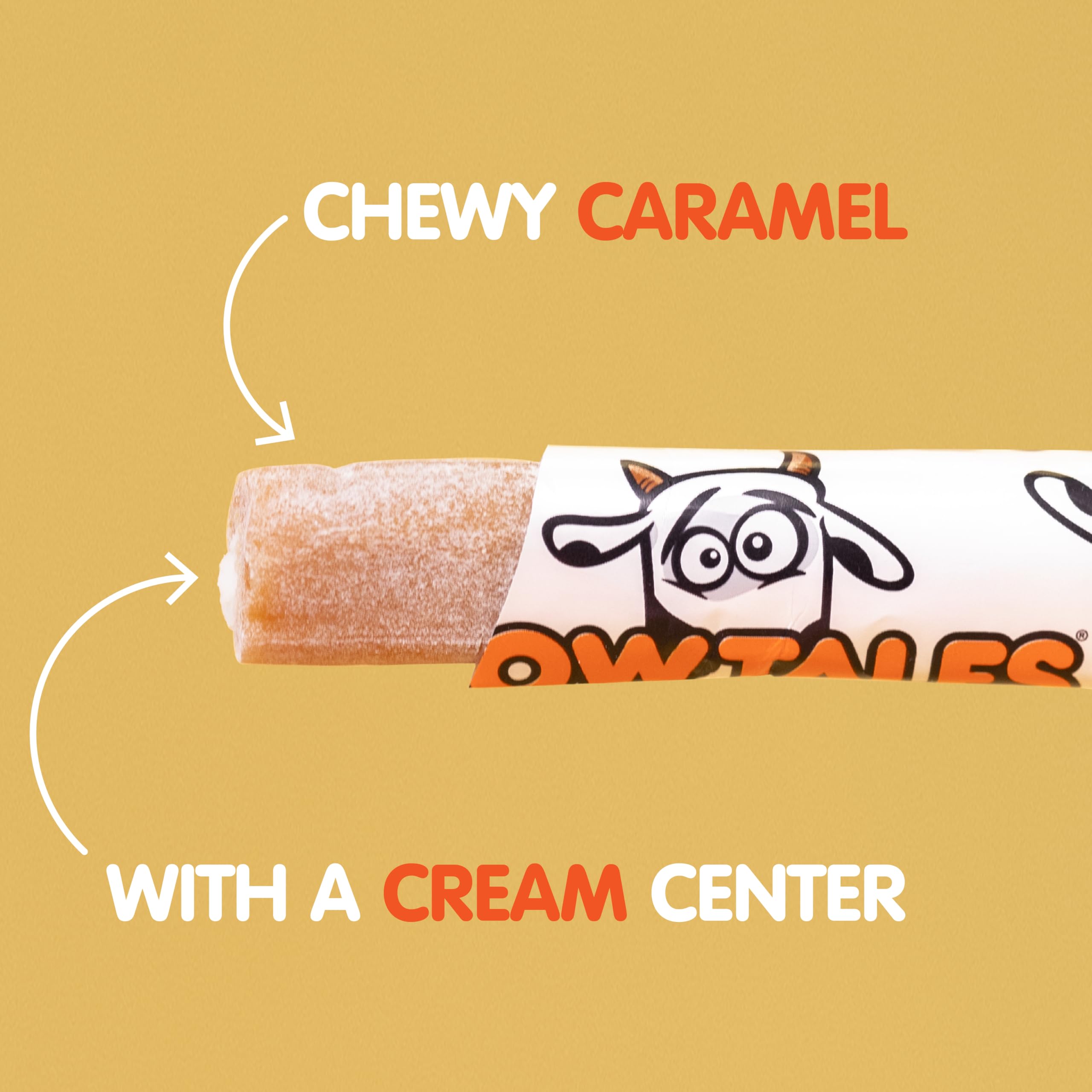 Goetze's mini candy held in hand demonstrating bite-sized portion benefit