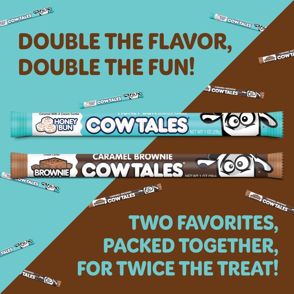 Caramel Brownie and Honey Bun pieces side-by-side, Goetze's flavor variety benefit