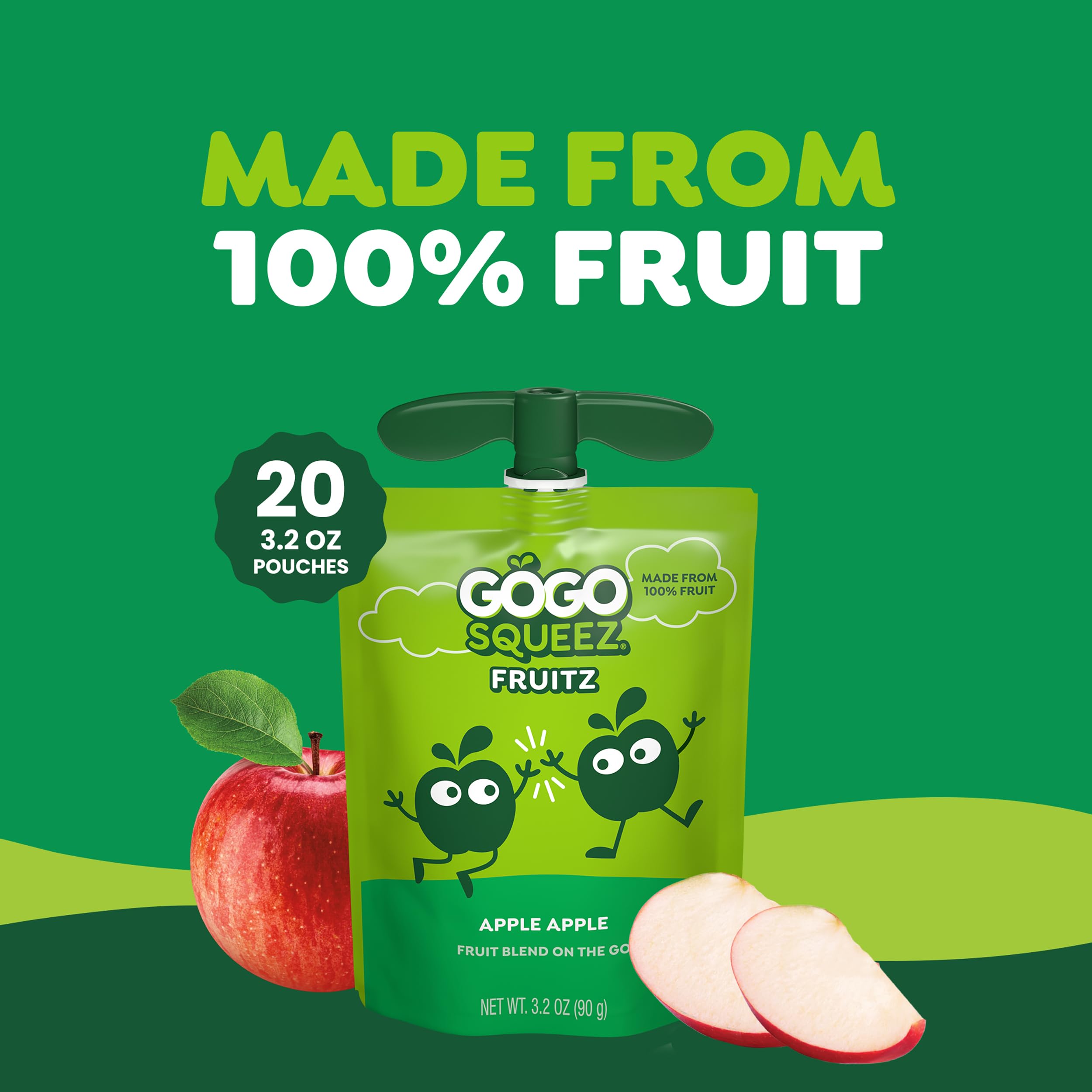 GoGo SqueeZ cap and spout detail highlighting easy reclose feature