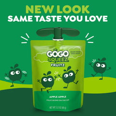 GoGo squeeZ pouch close-up texture highlighting smooth apple puree