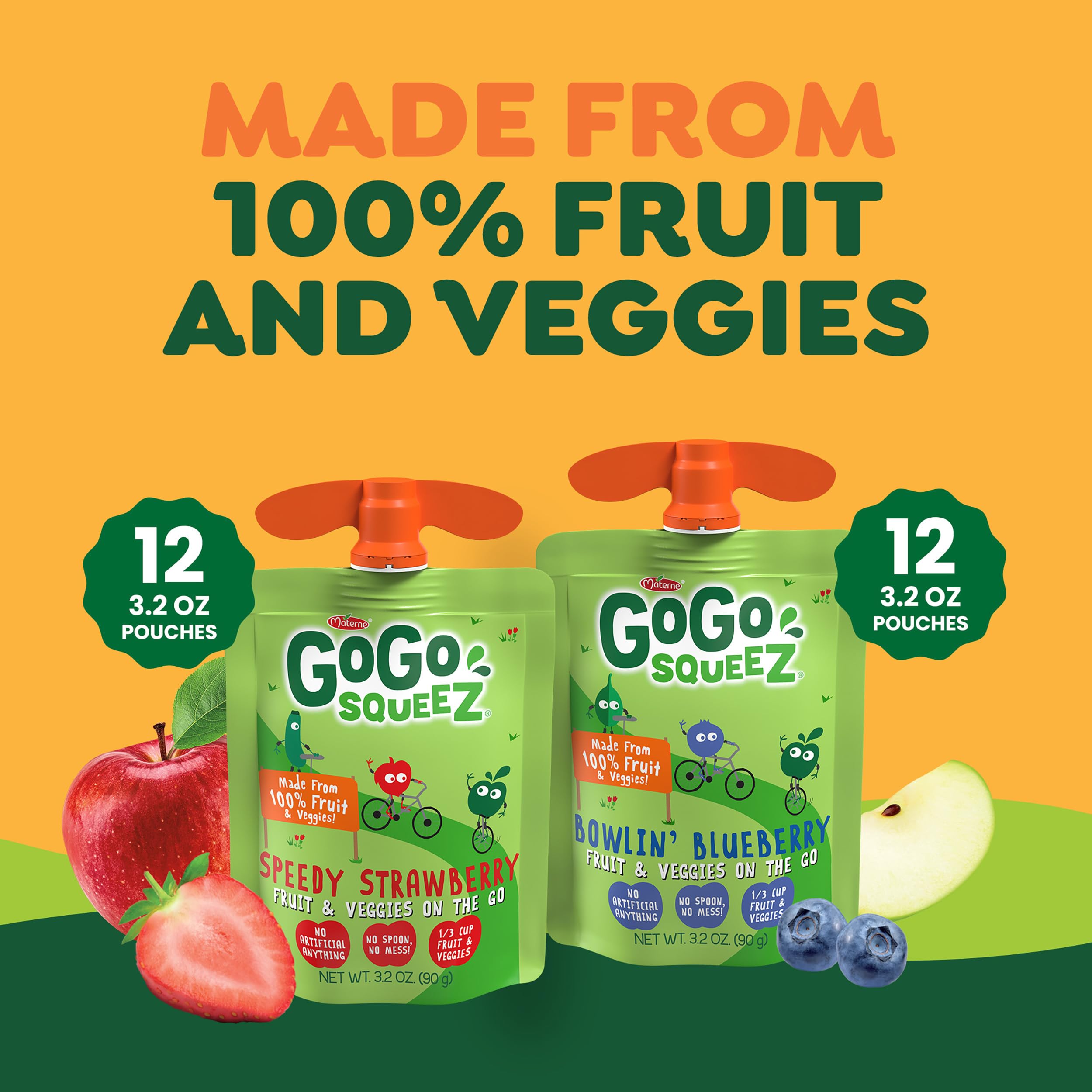 GoGo squeeZ close-up of pouch texture highlighting real fruit and veggie purée