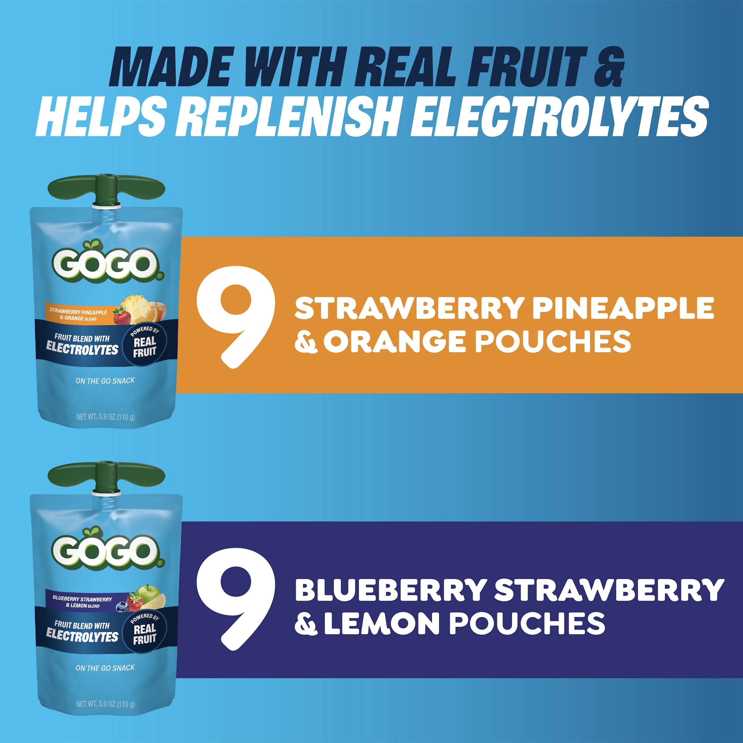 GoGo SqueeZ variety pack arranged to show multiple flavors for families