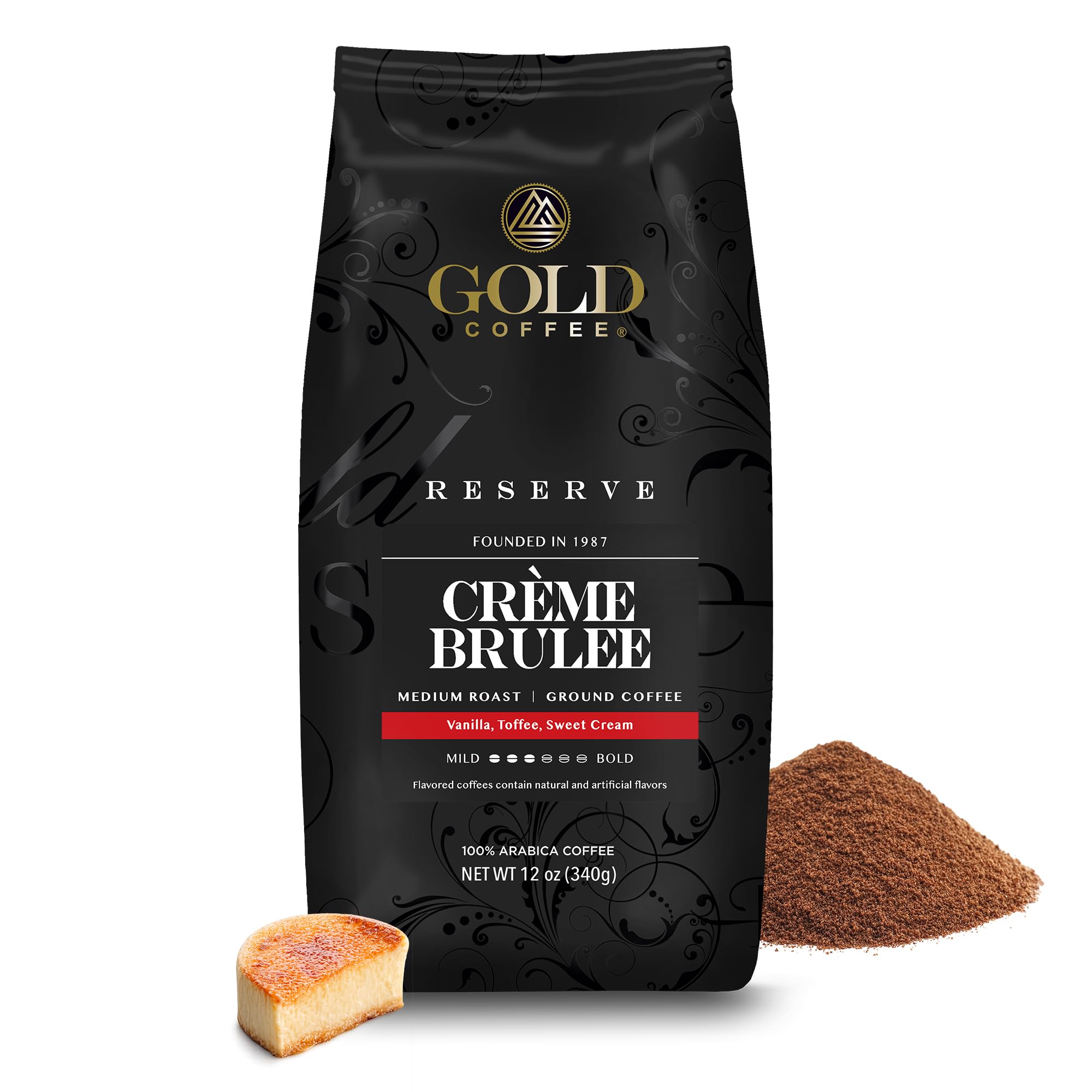 Gold Coffee Company front packaging showing 12 oz bag and flavor