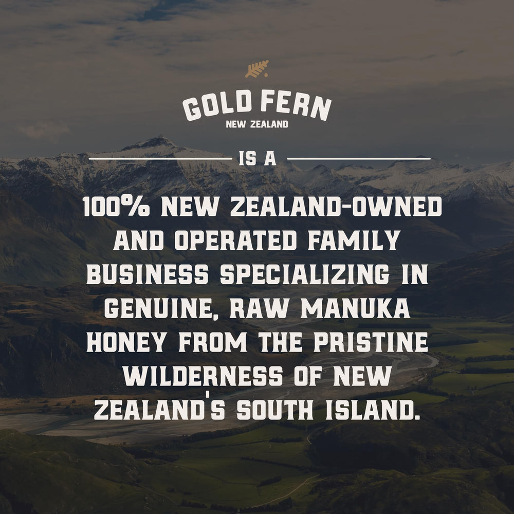 Gold Fern Honey glass jar profile emphasizing pure packaging and freshness benefit