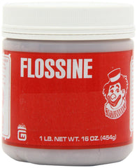 Gold Medal Flossine can front packaging showing blue raspberry flavor and compact size benefit