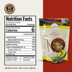 Gold Mine kelp noodle texture detail highlighting crunchy bite and neutral taste