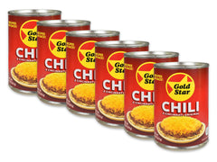 Gold Star Chili front packaging showing 15-ounce can and brand logo with ready convenience