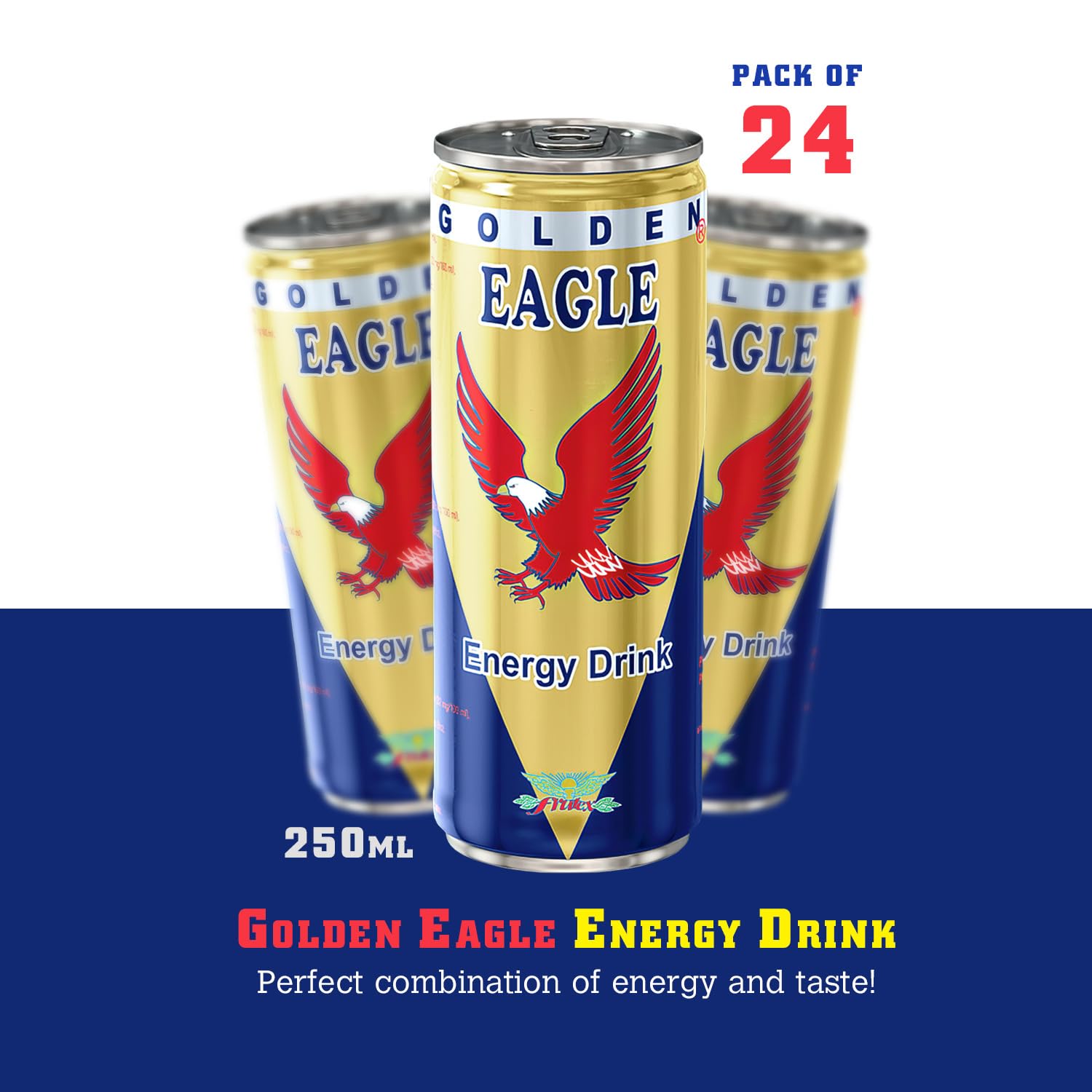 Golden Eagle close-up label displaying brand logo and natural ingredients
