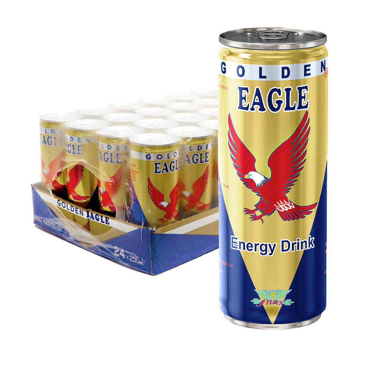Golden Eagle front packaging showing 24-pack benefits and Kosovan origin