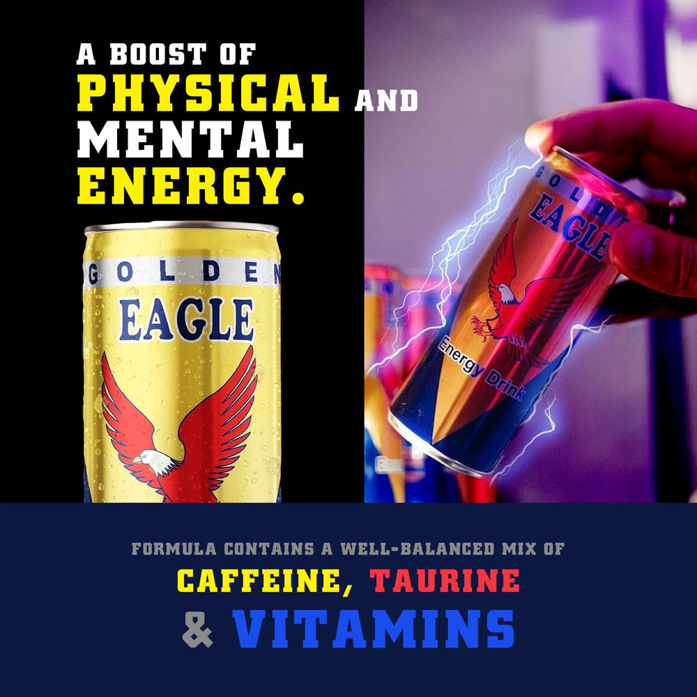 Golden Eagle cans at a sports event boosting team stamina and focus