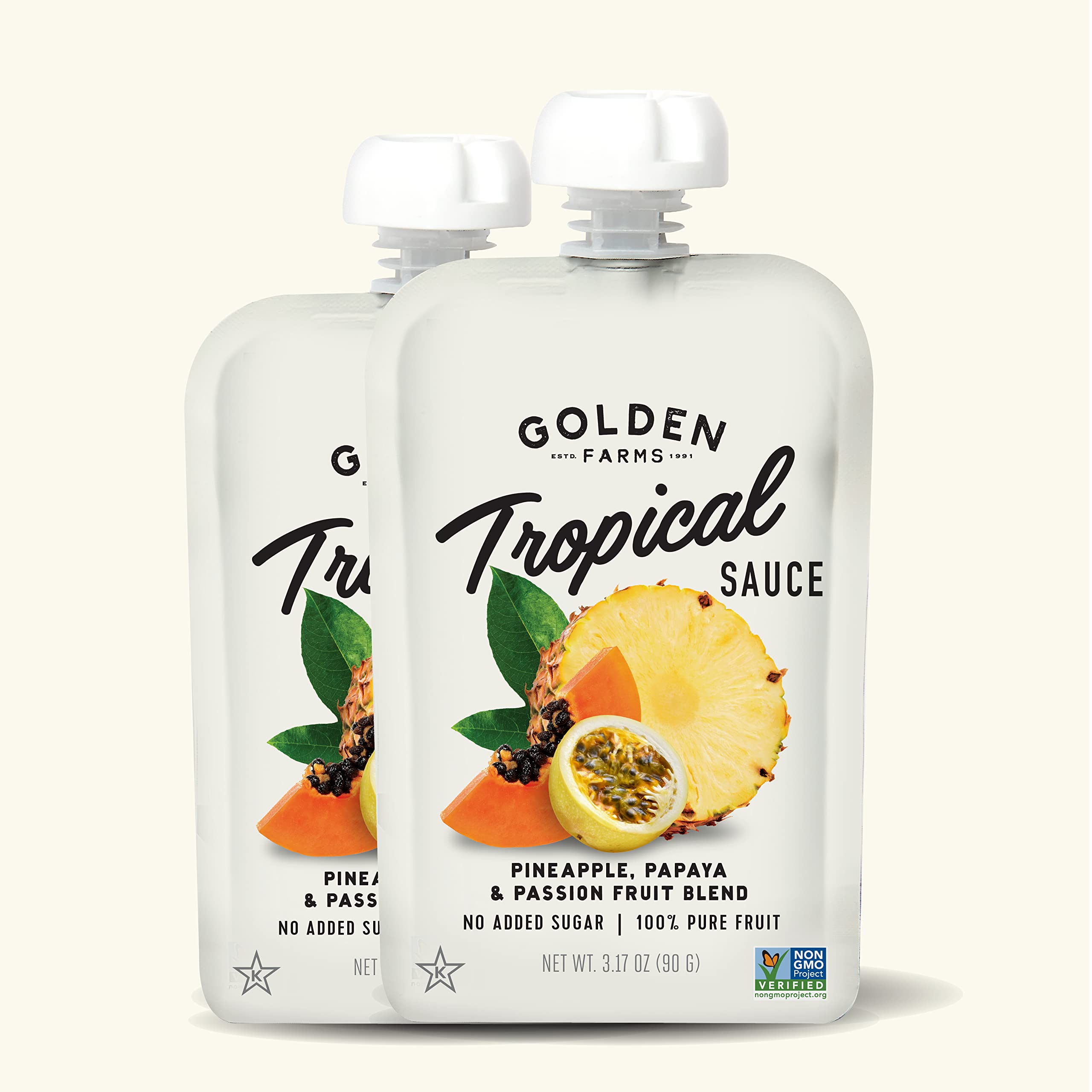 Golden Farms pouch on a hiking trail illustrating portable outdoor snacking benefit