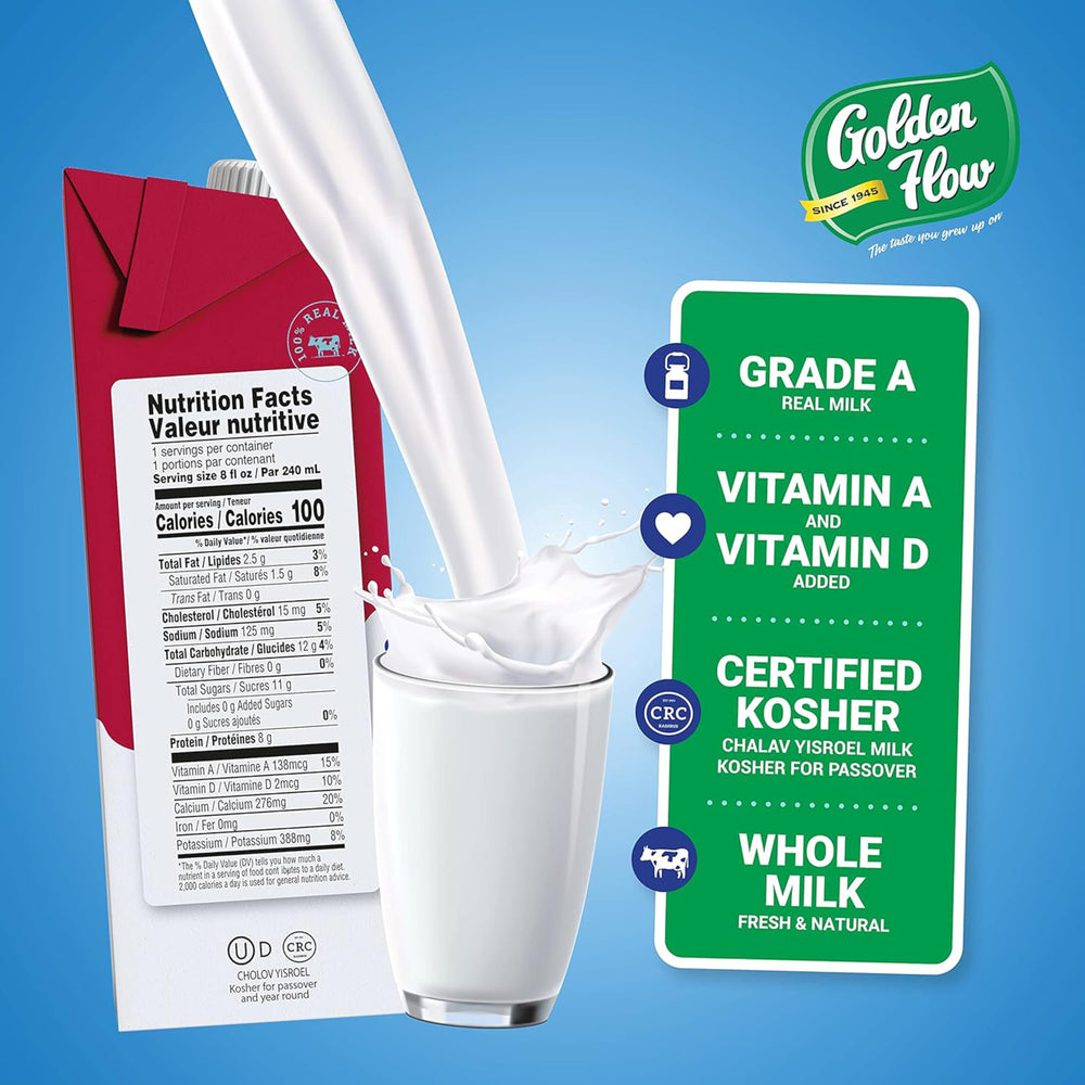Golden Flow side label with nutrition facts and ingredients