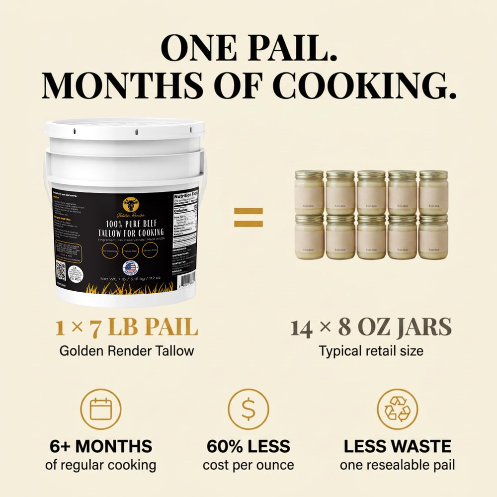 Golden Render next to kitchen scale to show 7lb size and portioning convenience