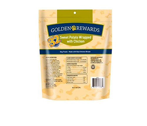 Golden Rewards close-up of chicken wrapped in sweet potato showing texture and wholesome ingredients