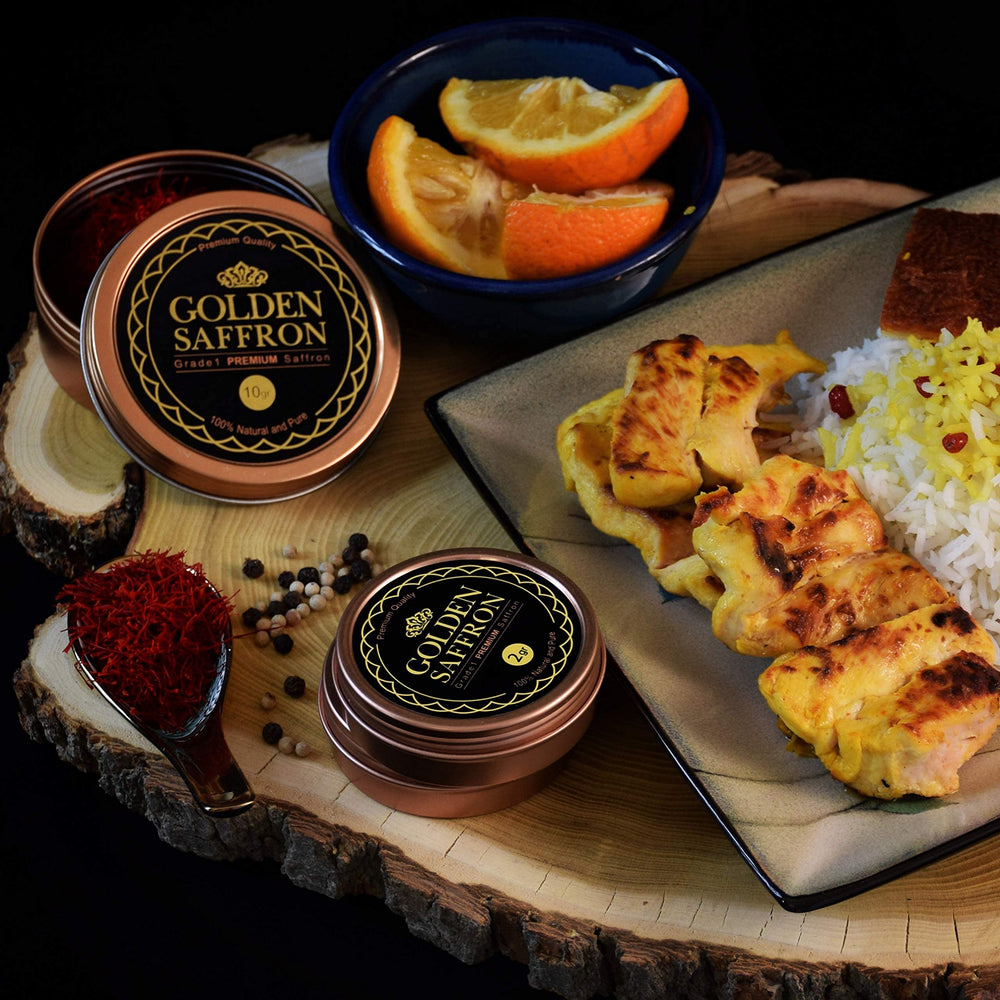 Small scale with 2.0g Golden Saffron tin to show compact quantity and value