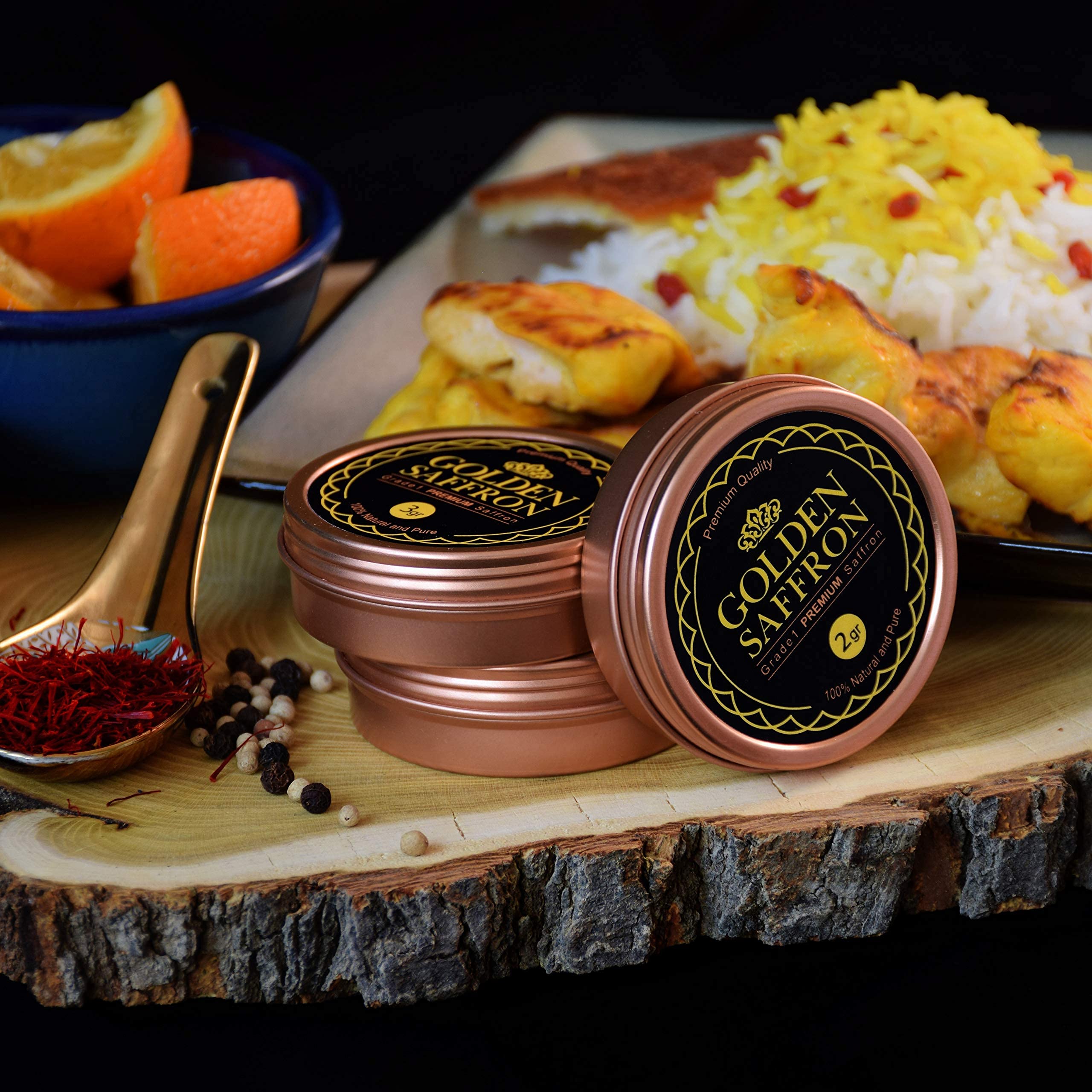 Golden Saffron steeping in tea with vivid infusion and aromatic release
